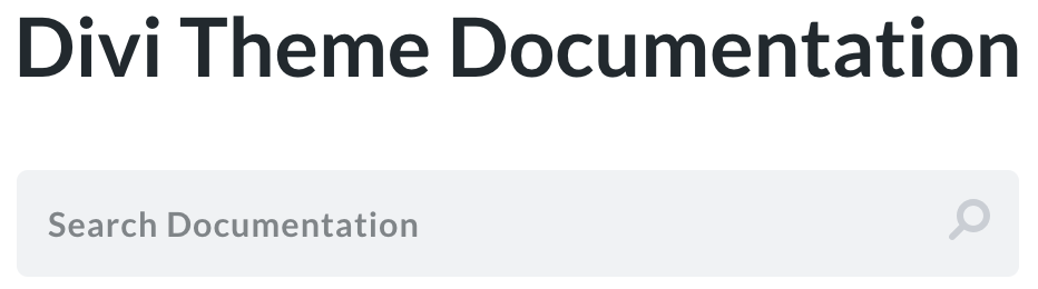 Divi Theme Documentation